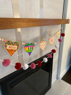 Valentine's Day garland coloring kit